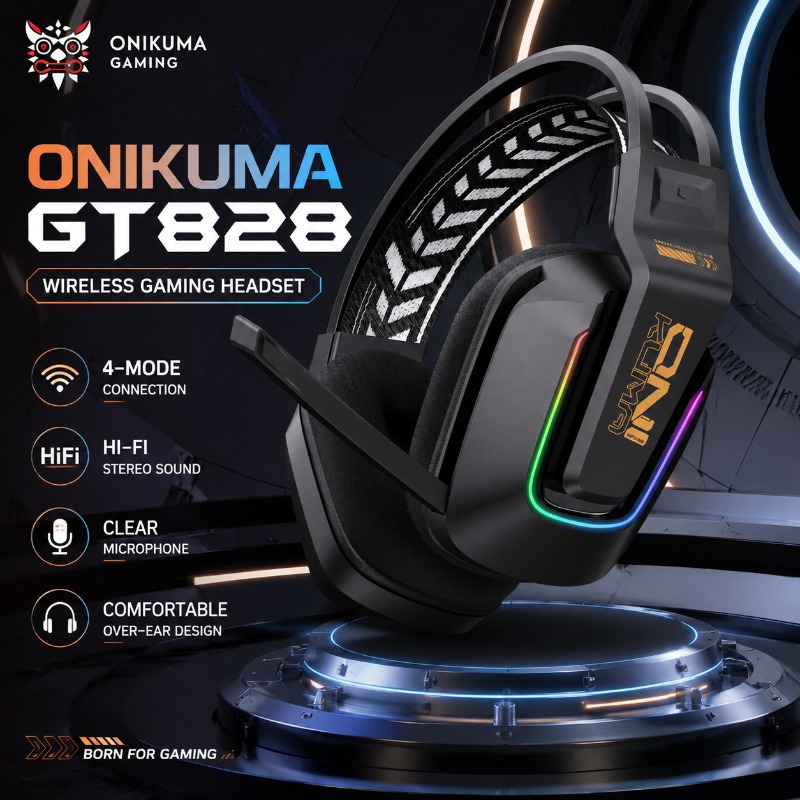 Esports Gaming Headset - ONIKUMA GT828 Gaming-Headset 4 Modi Kabellos