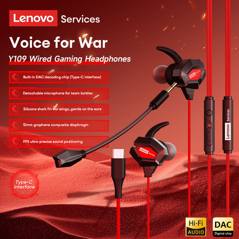 Esports Gaming Headset - Lenovo Y109 Kabelgebundenes Gaming-Headset mit Haifischflossen-Design,