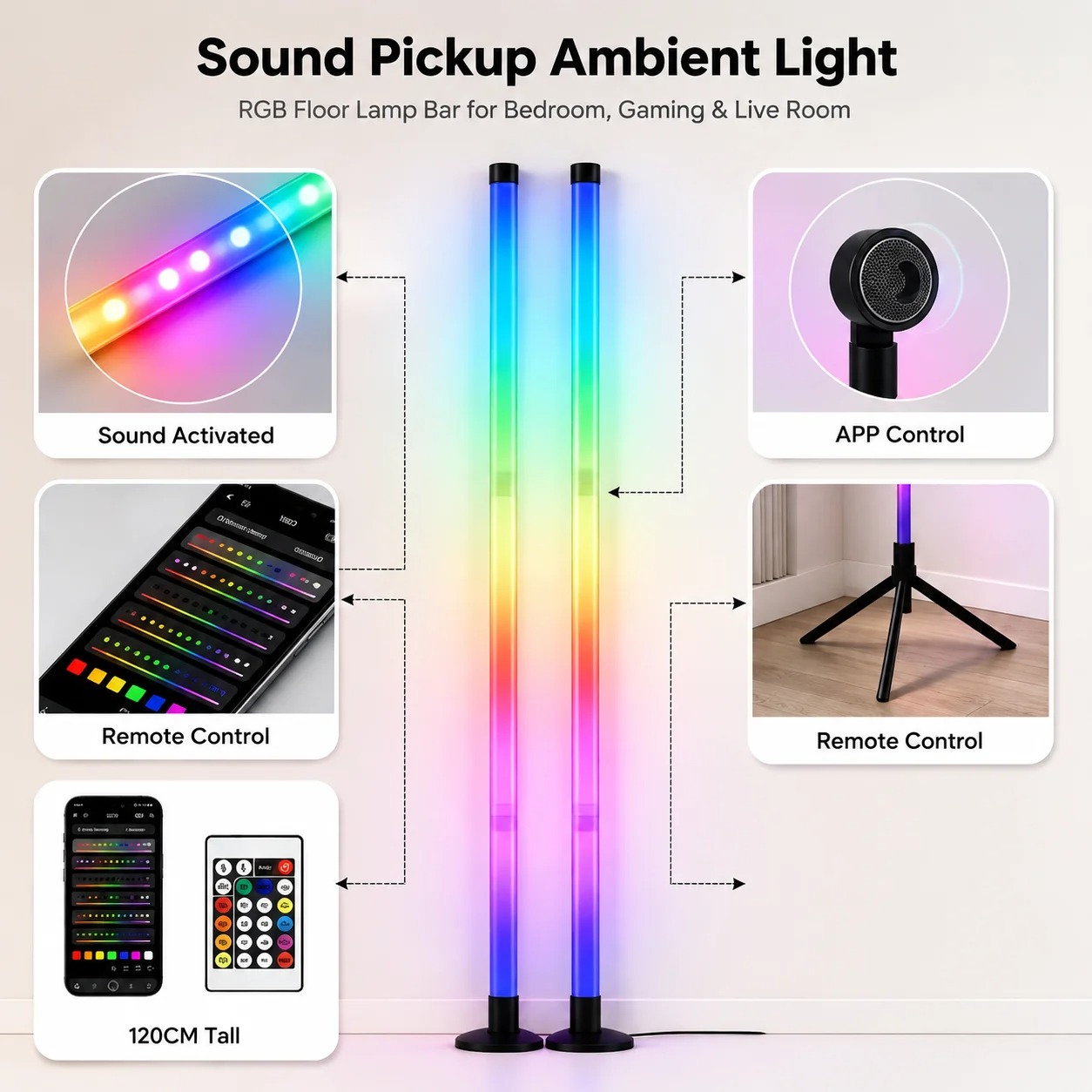 120CM RGB Eck-Stehlampe, Schal – Esports Gaming Setup Bewertung und Preis