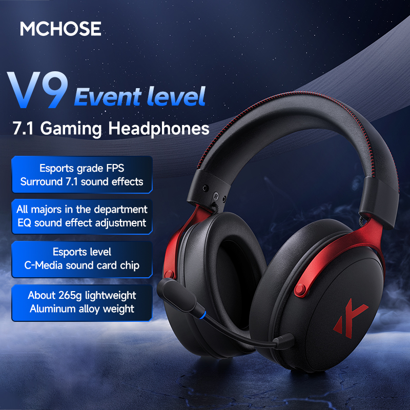 MCHOSE V9 Pro Headset mit Mikr – Esports Wireless Gaming Headset Bewertung und Preis