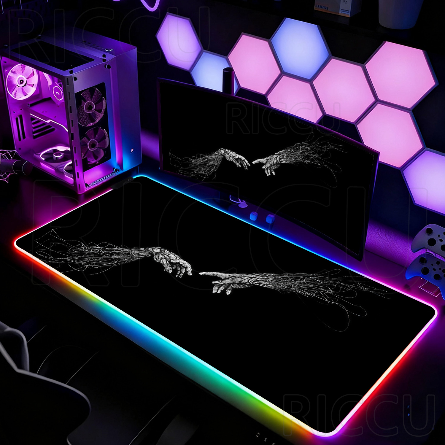 RGB XXL HD Großes Schwarz-Weiß – Esports Gaming Setup Bewertung und Preis